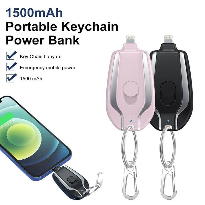 Portable Key Chain Power Bank Charger Type-C USB - View 1
