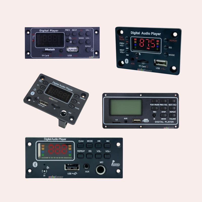 Bluetooth Audio Music Player Module with Frame & Display - View 1