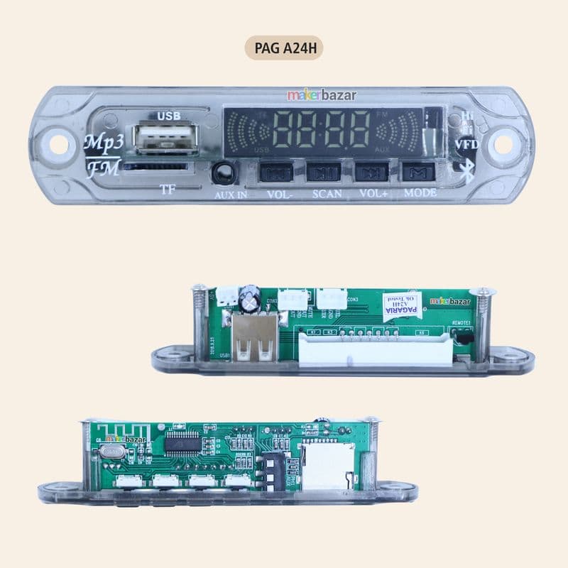 Pagaria Music Player Audio Decoder Module with Frame + Display - View 3