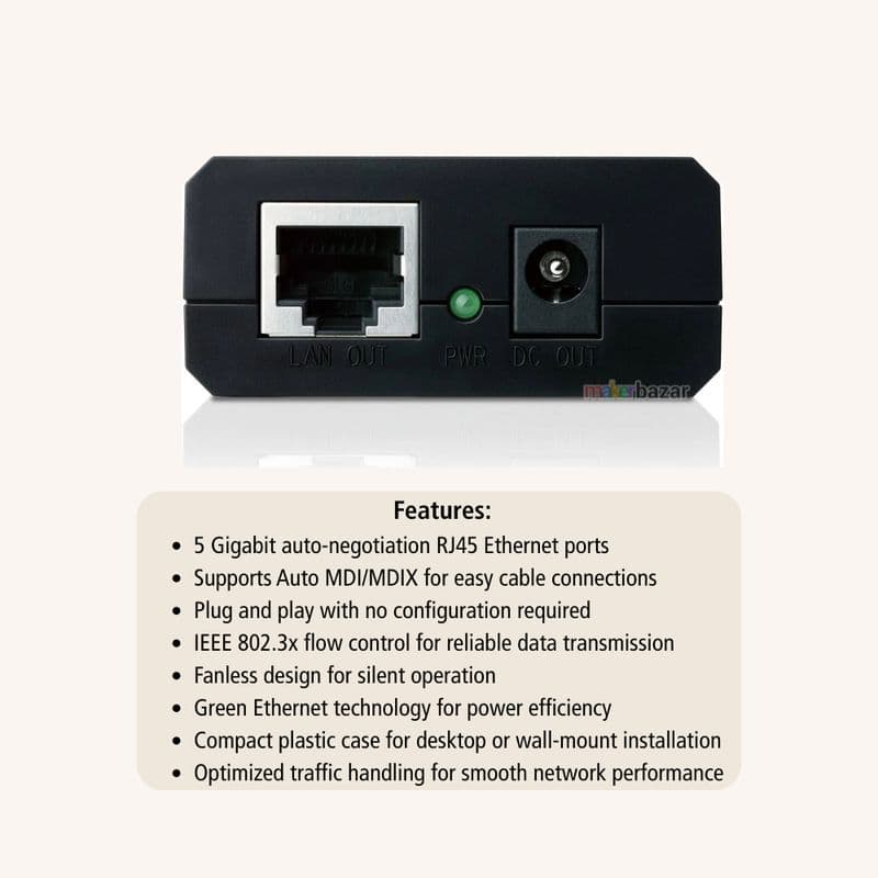 TP-Link TL-POE150S Gigabit PoE Injector IEEE 802.3af - View 2