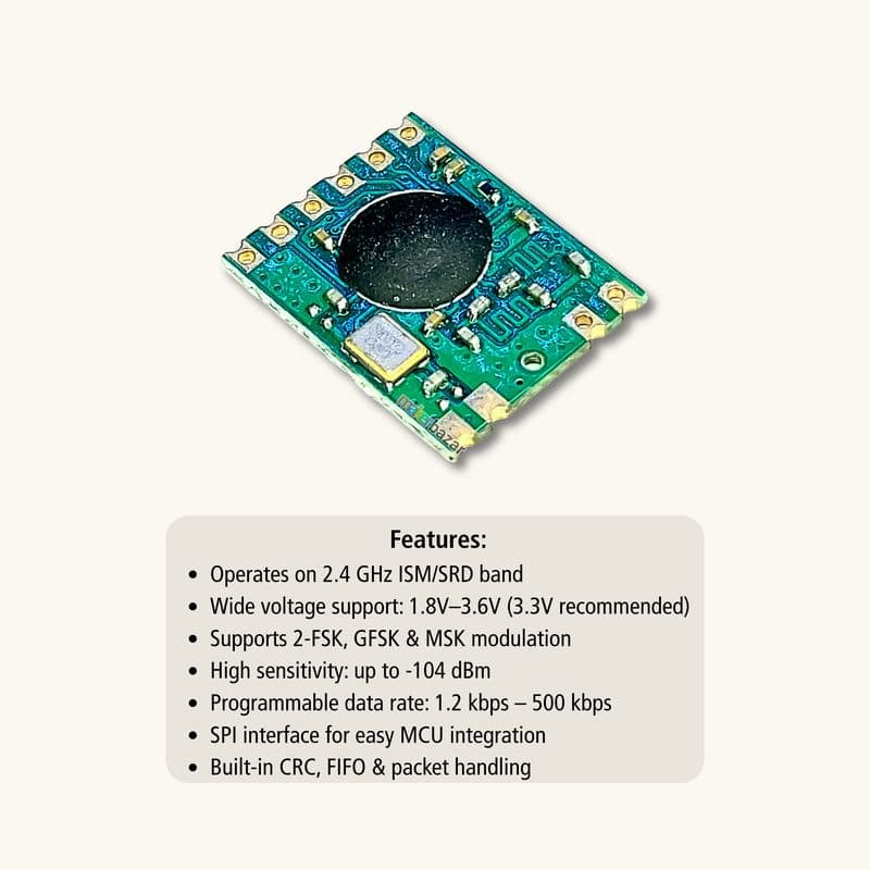 CC2500 2.4GHz Wireless RF Transceiver Module SPI 3.3V - View 2