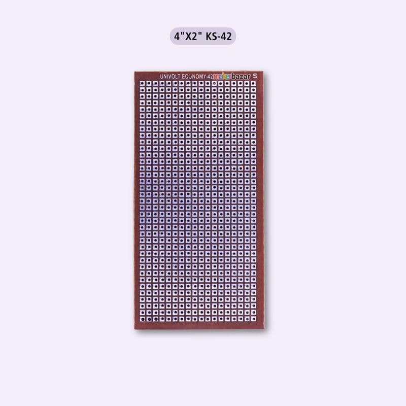 Univolt: Dot Board / Perforated Vero Board/ Single Sided Zero Board (Good Quality) - Tinted Copper - View 2