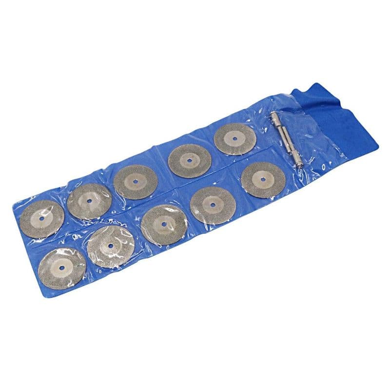 10pcs Diamond Cutting Discs Saw Blade with 2pcs 3mm Diameter Fixed Rod for Cutting Glass Metal - View 2