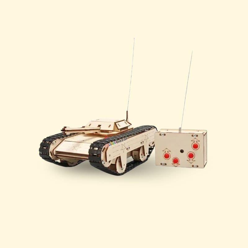 DIY Wooden RC Tank Model STEM Science Kit - View 2