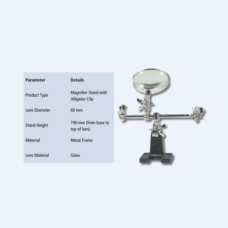Helping Hands Magnifier Stand with Dual Adjustable Alligator Clips - View 3