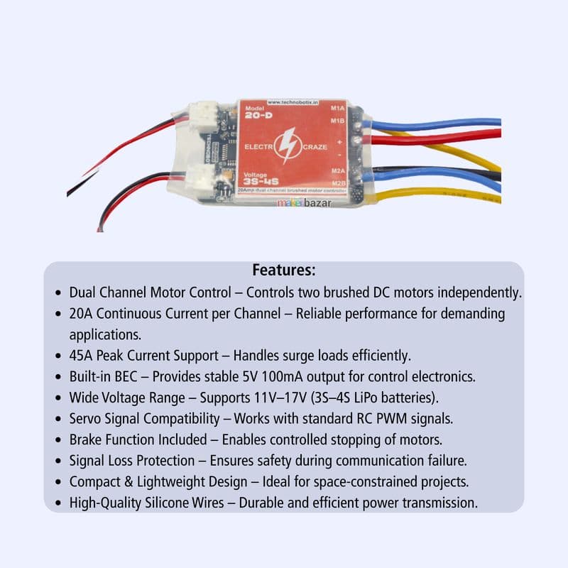 Dual-Channel Brushed Motor Controller - View 2