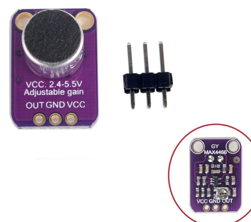 MAX4466 Electret Condenser Microphone Board Amplifier with Adjustable Gain Module - View 2