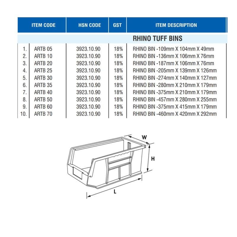 Alkon: ARTB Rhino Tuff Bins Blue/Red - View 2
