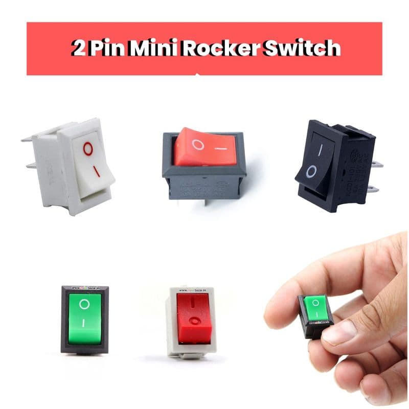 2-Pin Mini Rocker Switch - View 1