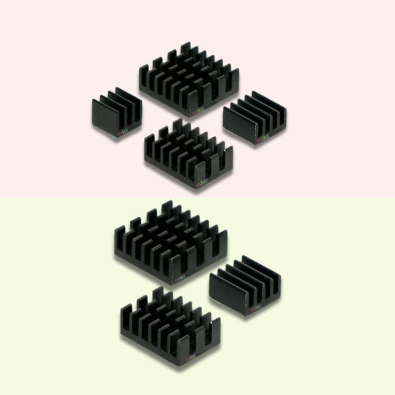 Aluminum Heatsink with Thermal Tape for Raspberry Pi 4 Model B - Black - View 1