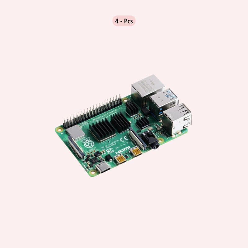 Aluminum Heatsink with Thermal Tape for Raspberry Pi 4 Model B - Black - View 3