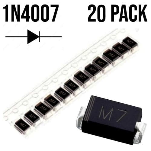 M7 - 1N4007 SMD 1A 1000V Diode SMA DO-214AC Package - View 2