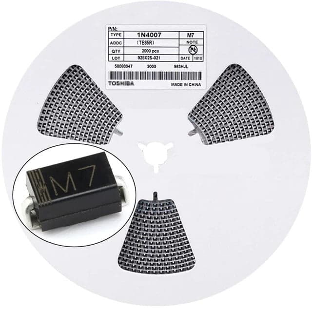 M7 - 1N4007 SMD 1A 1000V Diode SMA DO-214AC Package - View 3