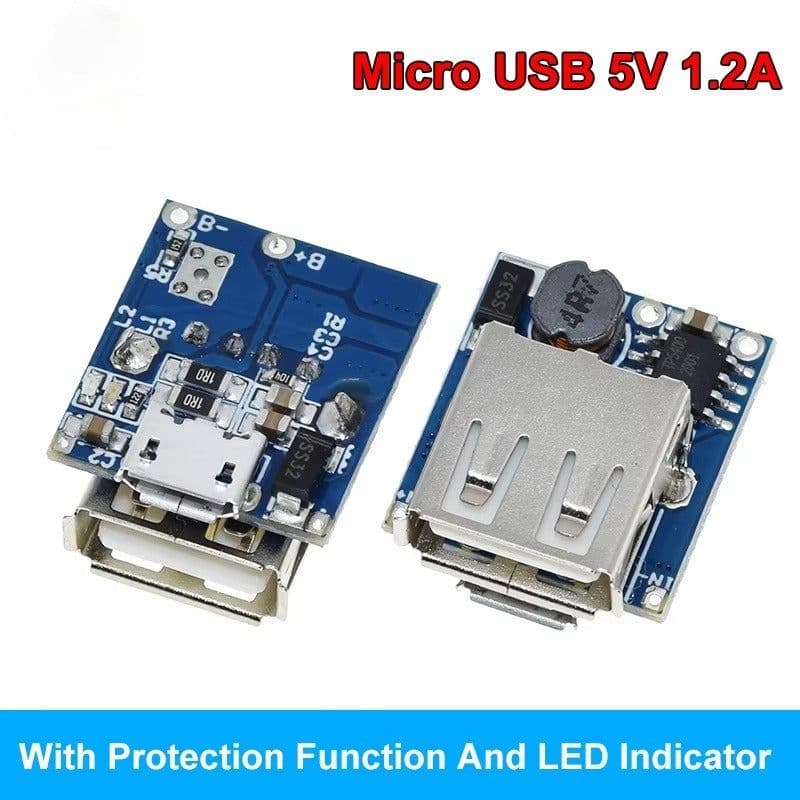 Up-Down Dual USB Step-Up Mini Power Bank Module - View 2
