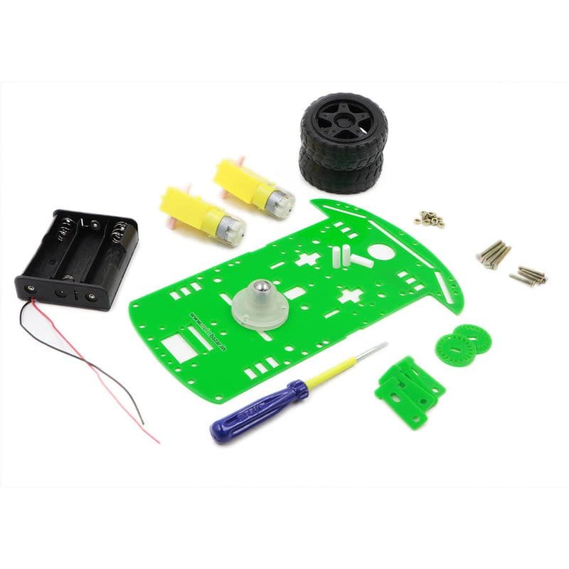 [Coloured] 2WD Smart Robotic Car Two Wheel Drive Kit with Acrylic Chassis - View 3