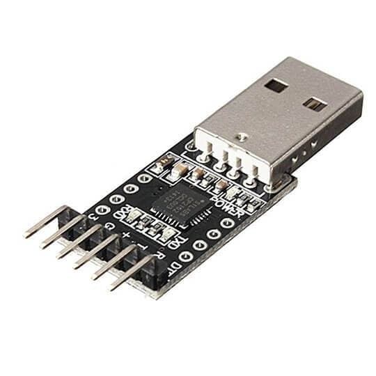 CP2102 (6-pin) USB 2.0 to TTL UART serial converter - View 1