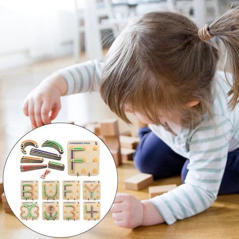 Wooden Alphabets Construction Puzzles - View 2