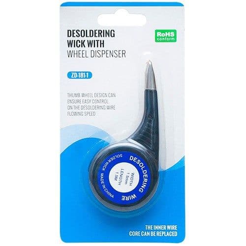 Desoldering Wick With Wheel Dispenser Copper Roll 1.5mtr - View 1