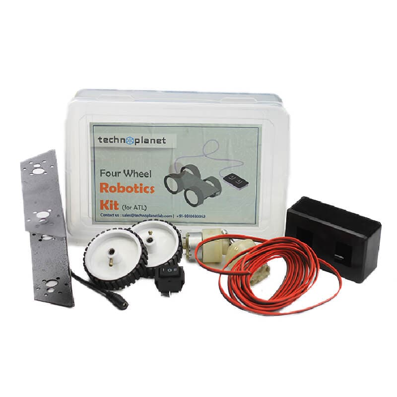 Four Wheel Robotic Smart Car Complete Kit with Metal Chassis + Remote - View 2