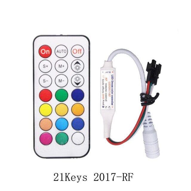 5-24V LED2017-IR LED Light Strip Wireless Remote Mini WS28xx RGB Controller (2048px, 361modes) - View 1