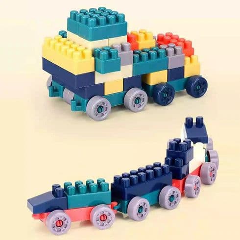 100pcs Train Candy Toy Plastic Building Blocks, Early Creative Learning (Multicolor) - View 1