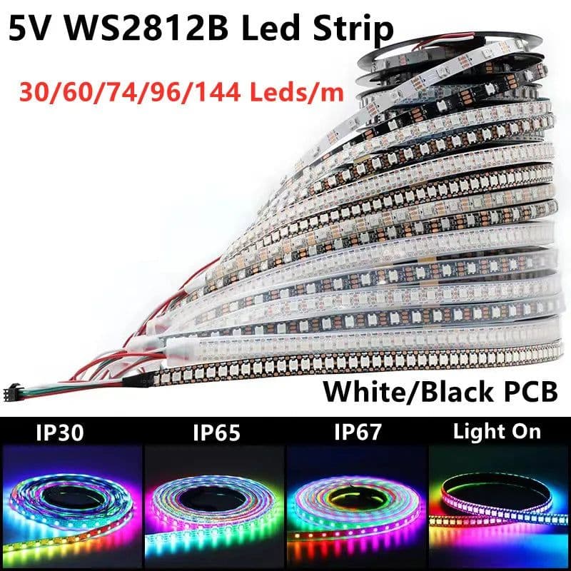5-Volt WS2812B DC RGB Addressable LED Strips Roll - View 1