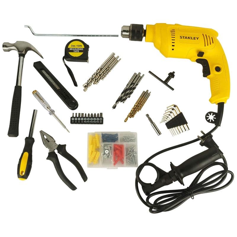 Stanley: SDH600KP 600W 13mm Corded Hammer Drill Machine 120-Pieces Hand Tool Kit - View 2