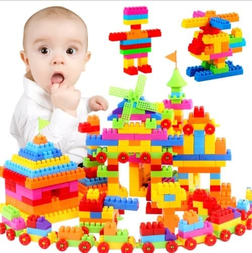 200 Piece Building Blocks for Kids with Wheel Blocks Game Toy Set - View 2