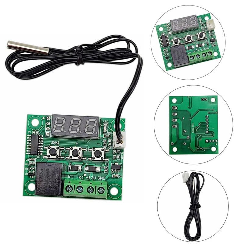 XH-W 12-Volt Digital Temperature Controller Module W/ Display and NTC Temp Sensor - View 2