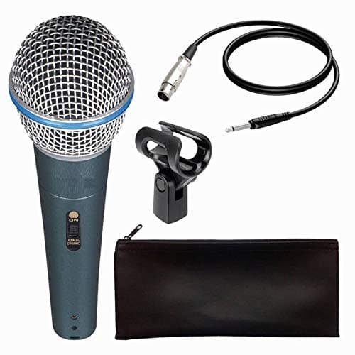 Beta 58A Singing Mic Studio Voice Recording Vocal Microphone Karaoke Mic with 3.5mm Connector XLR to 1/4 Inch Cable - View 1