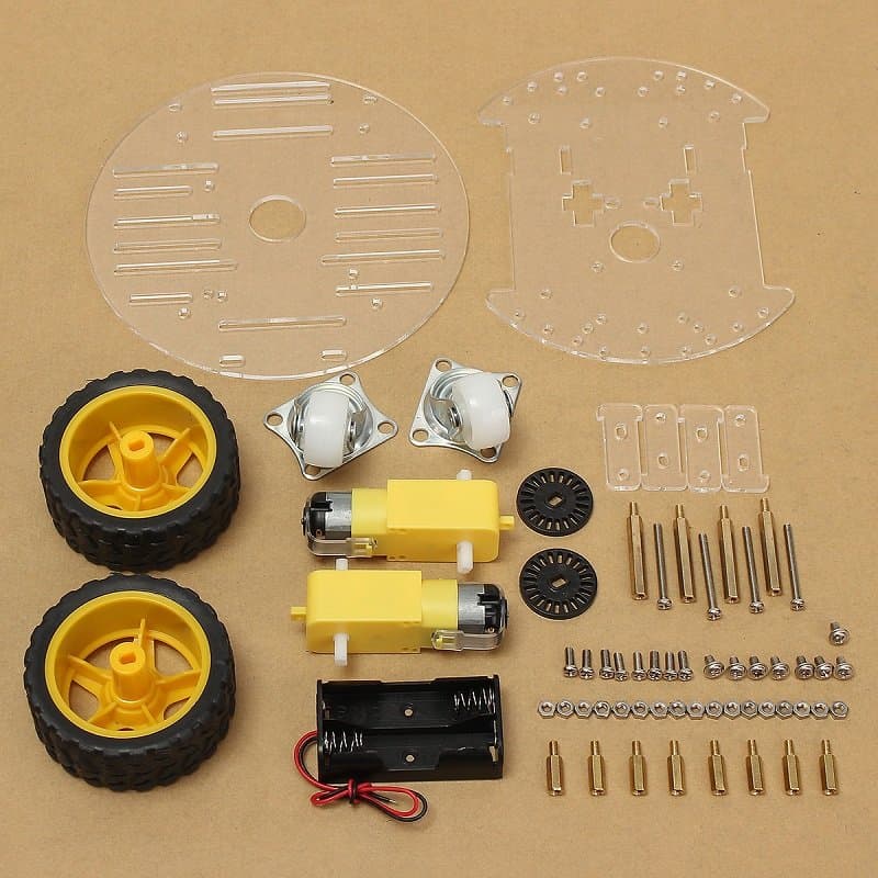 2WD Mini Round KIT Two Wheel Robotic Smart Car Kit with Acrylic Chassis - View 3