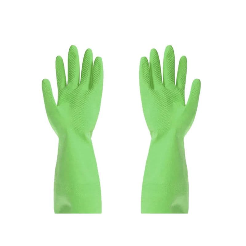 Cut Glove Reusable Rubber Hand Gloves (Pair) - Green - View 1