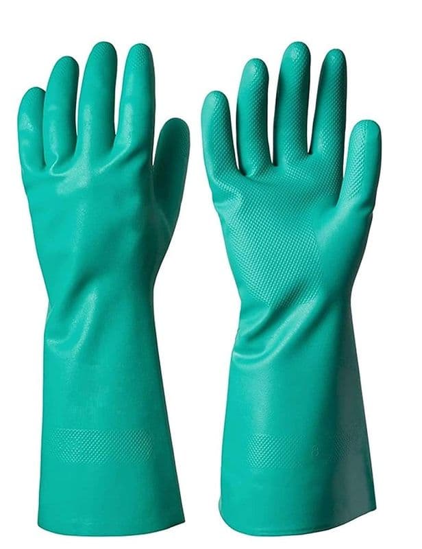Cut Glove Reusable Rubber Hand Gloves (Pair) - Green - View 2