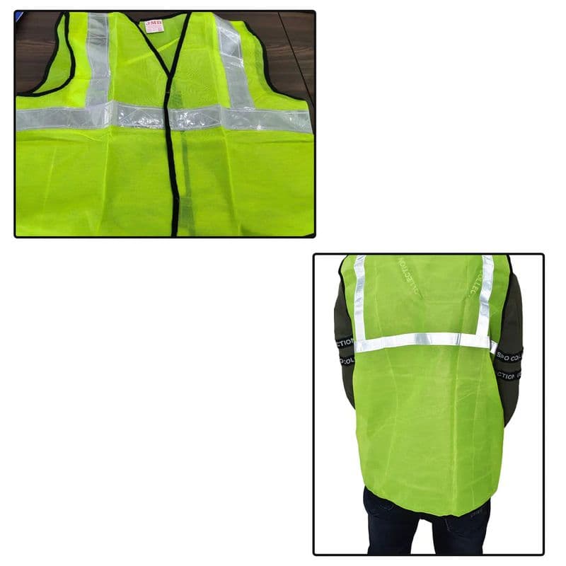 Generic: Reflective Tape Safety Jacket - Green - View 3