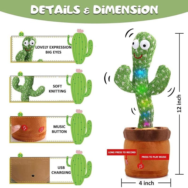 Dancing Cactus Talking Tree Toy (Rechargeable Battery) - View 2