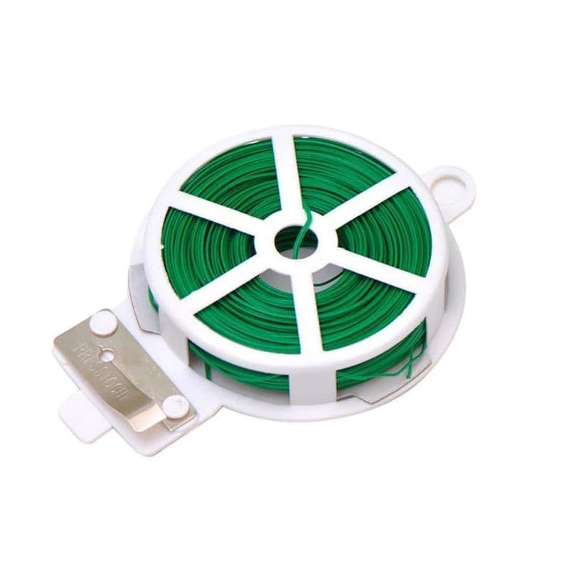Plastic Twist Tie Wire Spool With Cutter For Garden Yard Plant 50m (Green) - View 1
