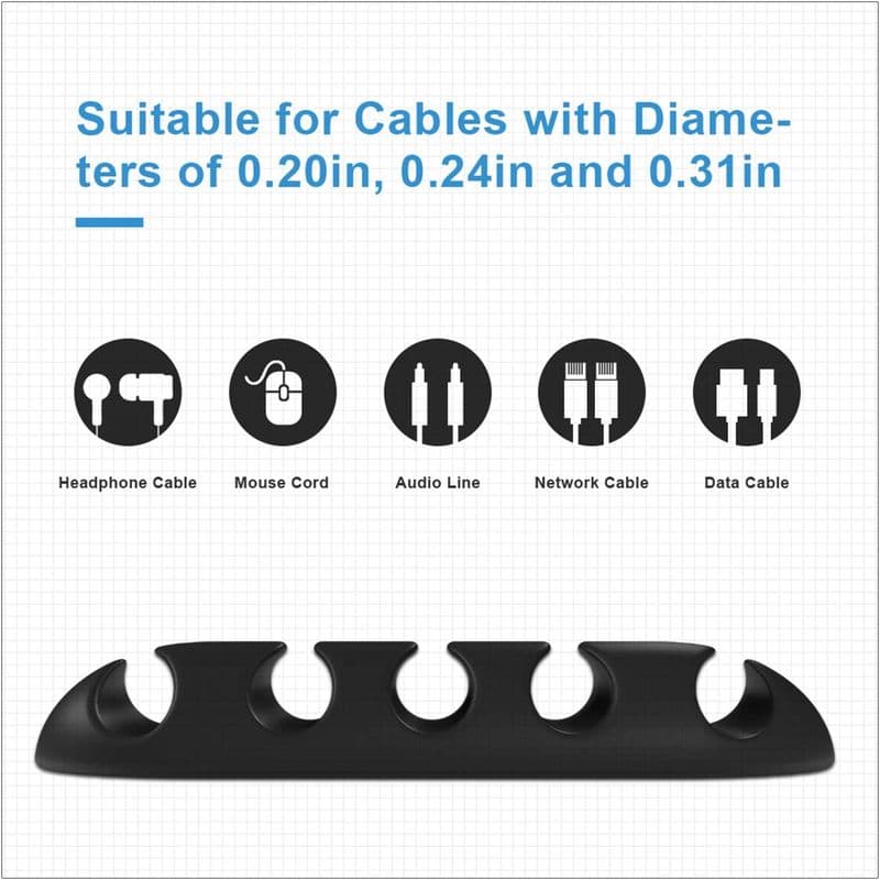 10pcs Self-Adhesive Cable Clips, Multipurpose Cord Holder Manager - View 2