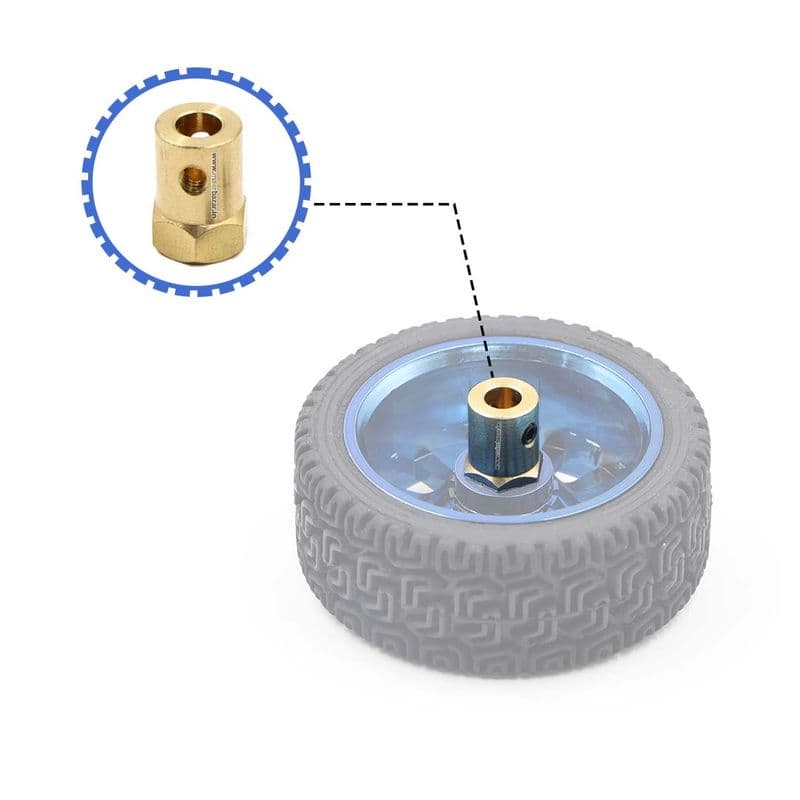 Hexagonal Brass Shaft Coupling for Robot Smart Car Motor Wheel - View 2