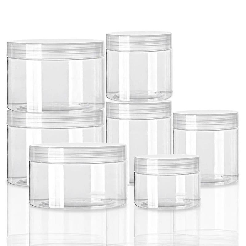[Type 2] Plastic Round Jar Basic Storage Box Container with Transparent Lid - View 1
