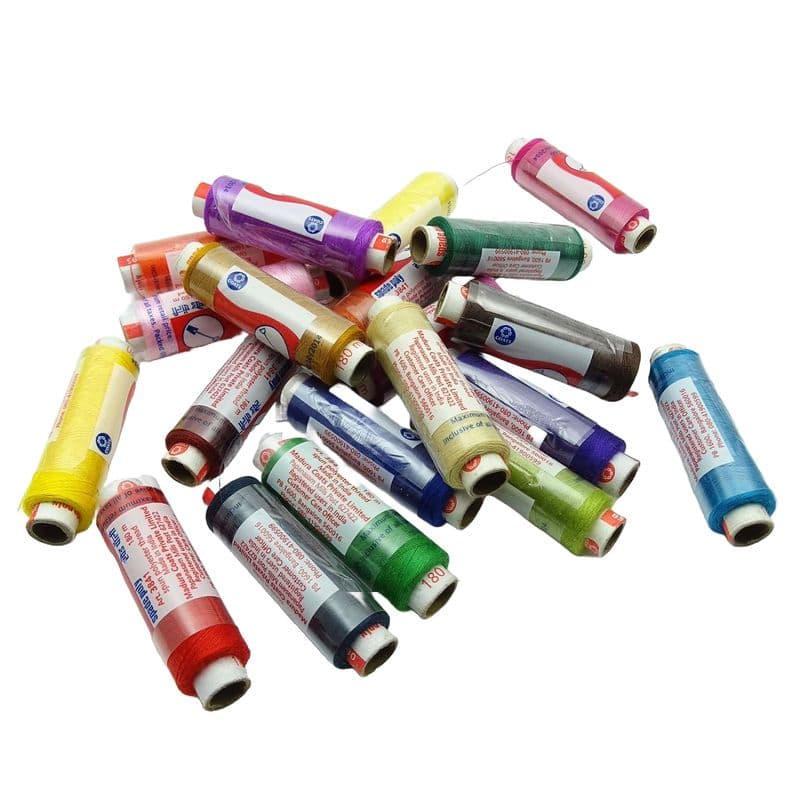 Multicoloured Spun Polyester Threads Rolls [Box of 20] - View 1