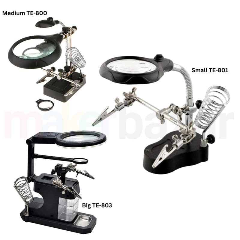 Third Helping Hand Soldering Iron Stand with Magnifier, Auxiliary Clips and LEDs - View 1