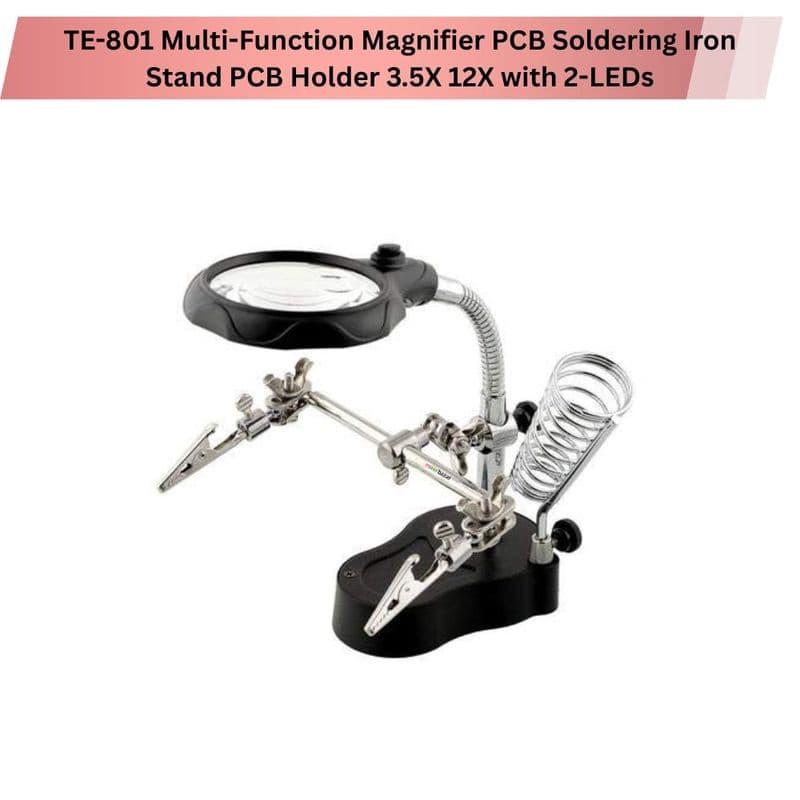 Third Helping Hand Soldering Iron Stand with Magnifier, Auxiliary Clips and LEDs - View 3