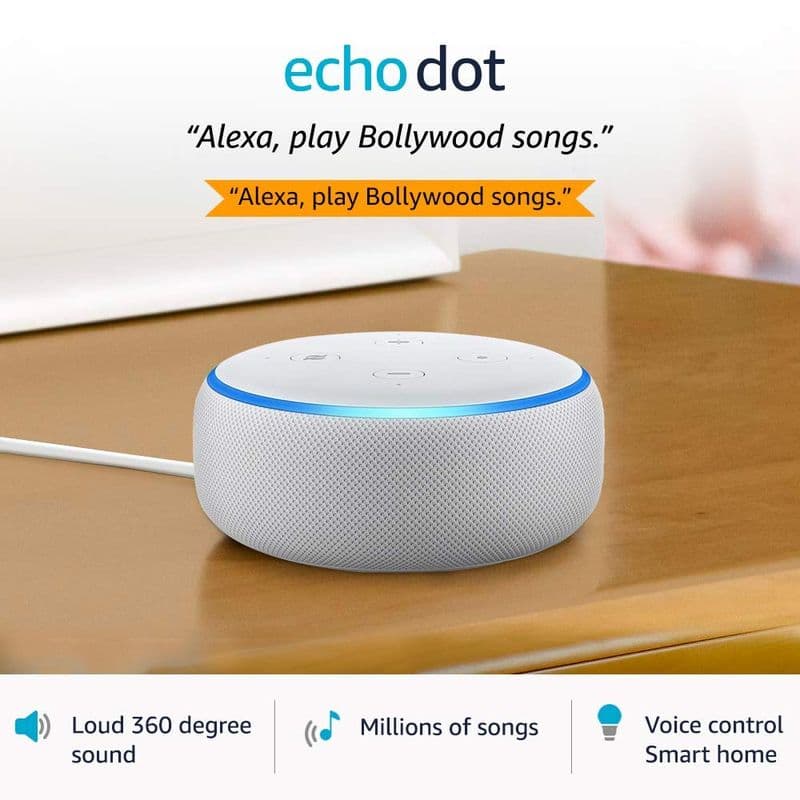 Refurbished 3rd Gen Echo Dot Smart Speaker - White - View 3