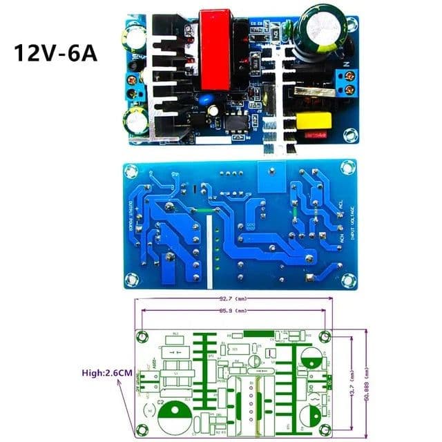 12Volt AC-DC Switching Power Supply Module - View 3