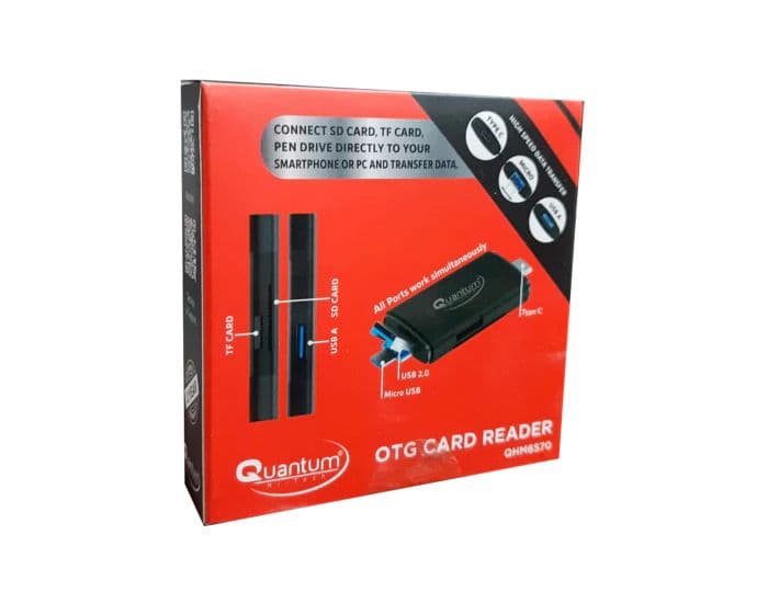 Quantum: QHM6570 3 in 1 SD Card Reader | USB Type C, USB 3.0 and Micro USB, OTG, Memory Card - View 2