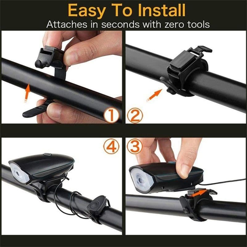 Non-Rechargeable Bicycle LED Light With Horn - View 2