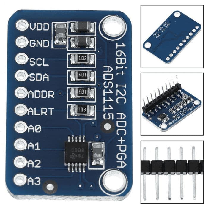 ADS1115 16-Bit ADC- 4 Channel with Programmable Gain Amplifier - View 3