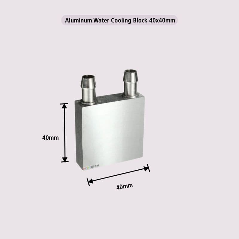 Same-Direction Aluminum Water Cooling Block for CPU/DIY Projects (Nozzles on Short-Side) - View 3