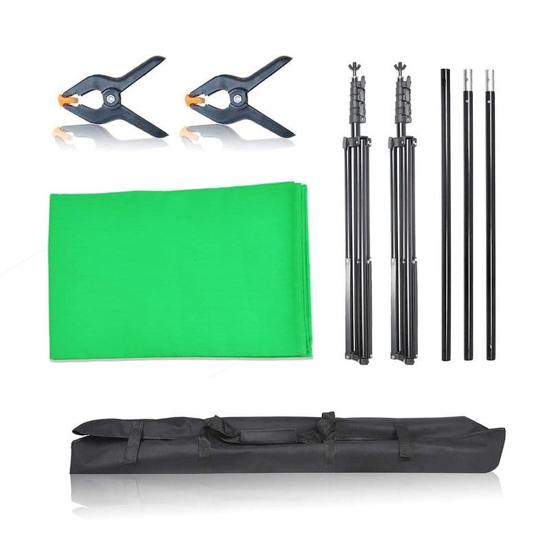 Green Screen Backdrop with Stand and Clips - View 1