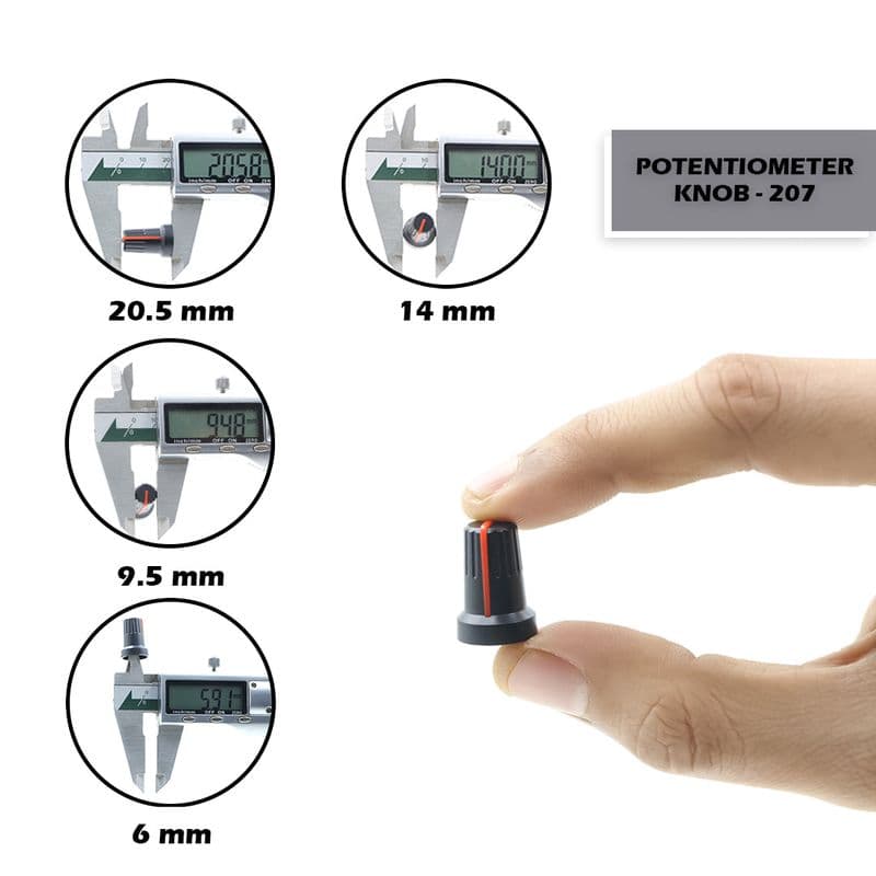 Knob-207 Plastic Potentiometer Knob 6mm With Buffer - View 2